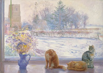 Winterlandschaft mit Katzen von Timothy Easton